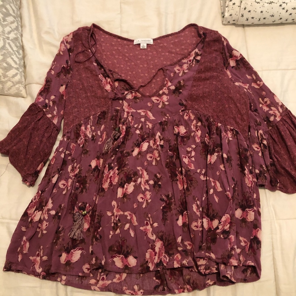 🌵LA Threads Quarter Sleeve Flowy Shirt